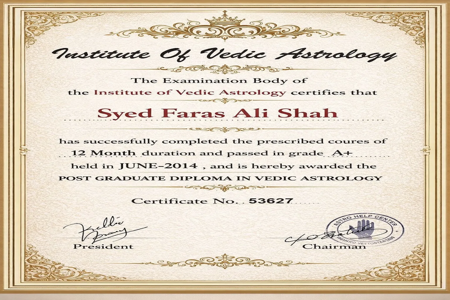 Certificate